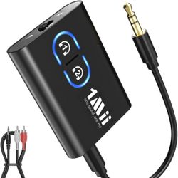 Bluetooth 5.3 Transmitter Receiver for TV to Wireless Headphones, Dual Link aptX Adaptive/Low Latency/HD Audio, Aux Bluetooth Audio Receiver Adapter f