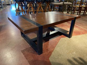Metal Leg Coffee Table with Wood Top