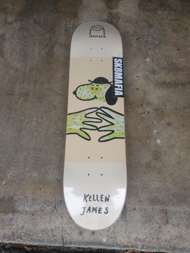 RARE Sk8mafia Snoopy Peanuts Kellen James Skateboard Deck Charlie Brown Shrink