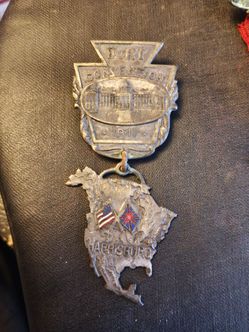 Rare Vintage 1911 Harrisburg B of RT Convention Medal - Antique Railroad Trainmen Union Badge