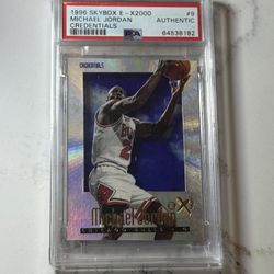1996 SkyBox E-X2000 Michael Jordan Credentials #9 /499 PSA Authentic 