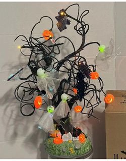 Glowing Fiber Optic Halloween Tree