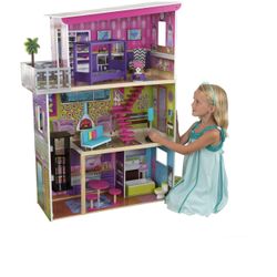 KidKraft Super Model Wooden Dollhouse, for 12-inch Dolls, with Elevator and 11 Accessories
