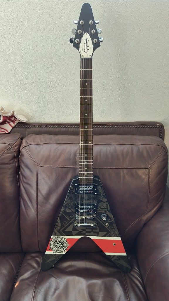 (2014) Epiphone Robb Flynn Signature Series Machine Head Bloodstone & Diamonds Flying-V Guitar - New!!!