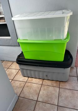 3 XXLARGE Storage Containers…PLEASE SEE ALL PICTURES… AS IS…$45