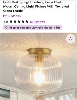 Gold Semi Flush Mount Ceiling Light