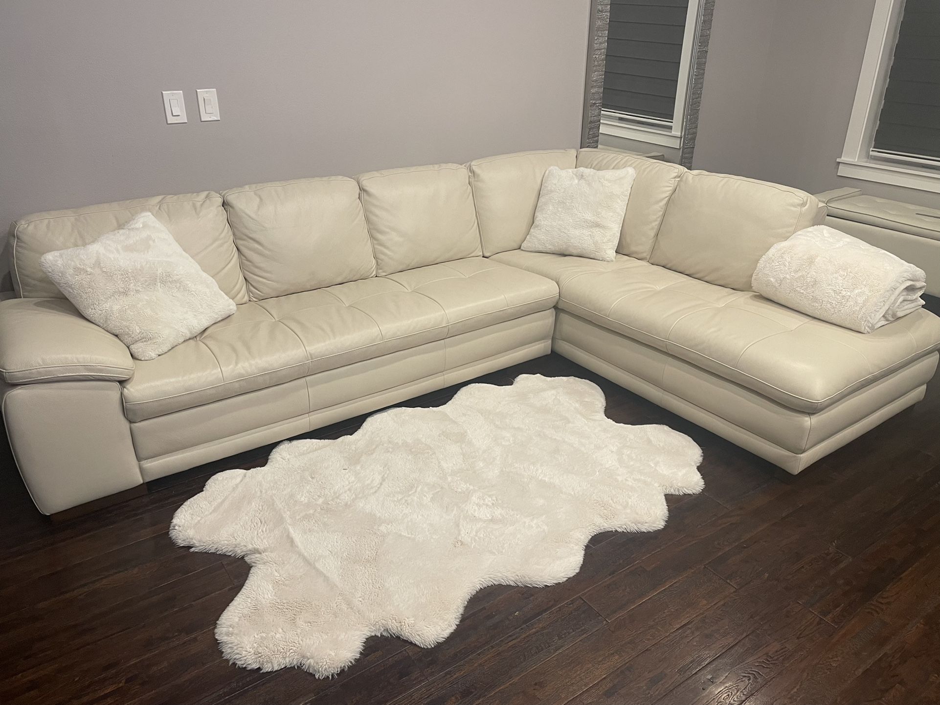 Real Leather Sectional Couch For Sale Original Price Was 4,000