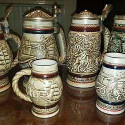 6 Vintage Avon Beer Steins