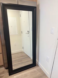 Oversized Black Framed Full-Length Floor Mirror