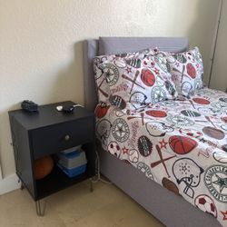 Full Size Bed With Night Stand (mattress Not Included)
