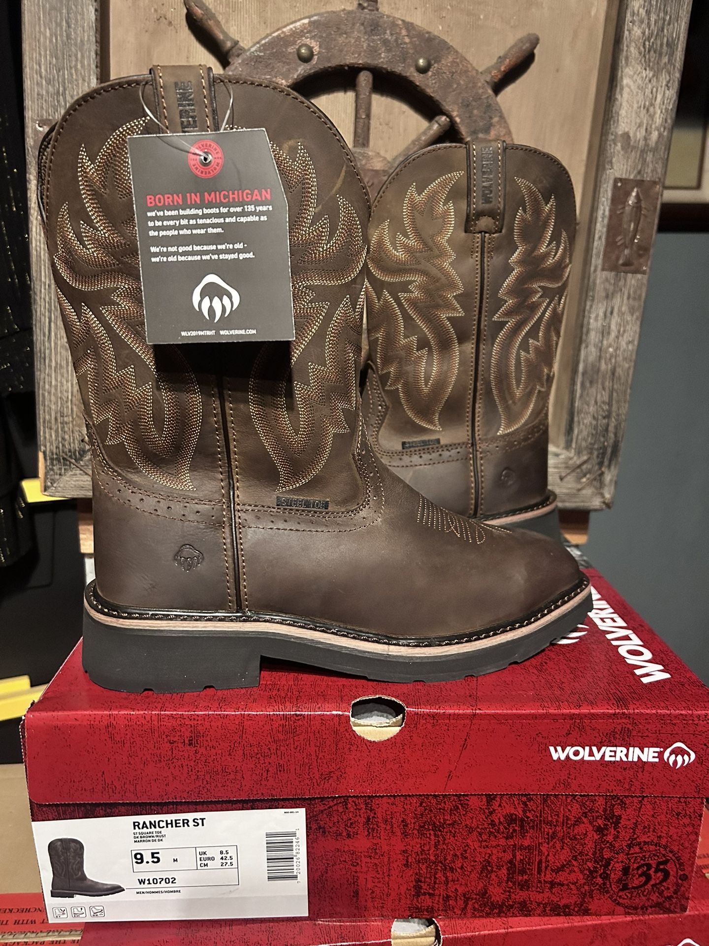 WOLVERINE STEEL TOE WORK BOOTS 