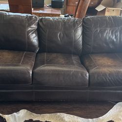 Leather Sofa 8 ft L X 3.5 ft W- $95