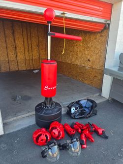 Soozier Freestanding Boxing Dummy with Sparring Gear Set