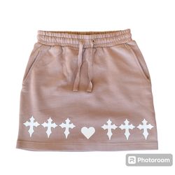 Brown Heart And Crosses Skirt