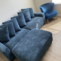 Brand New Sofa With Ottoman With Accent Chair