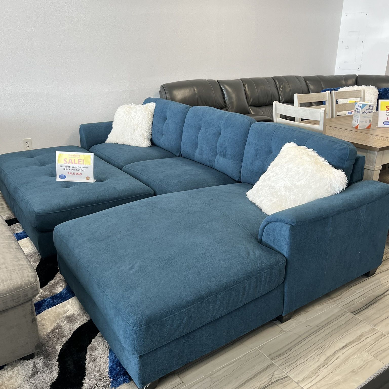 BEAUTIFUL BLUE BISCAYNE SECTIONAL SOFA!$699!*SAME DAY DELIVERY*NO CREDIT NEEDED*EASY FINANCING*HUGE SALE*