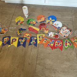 Lego Birthday Party Decorations Napkins, Cups, Banner, Balloons see below
