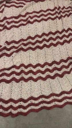 Handmade Crochet Chevron Throw Blanket