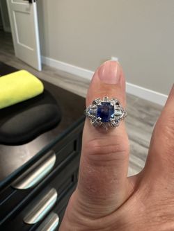 Sapphire And 18k Diamond Ring