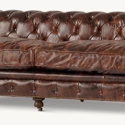 Restoration Hardware Kensington Leather Couch