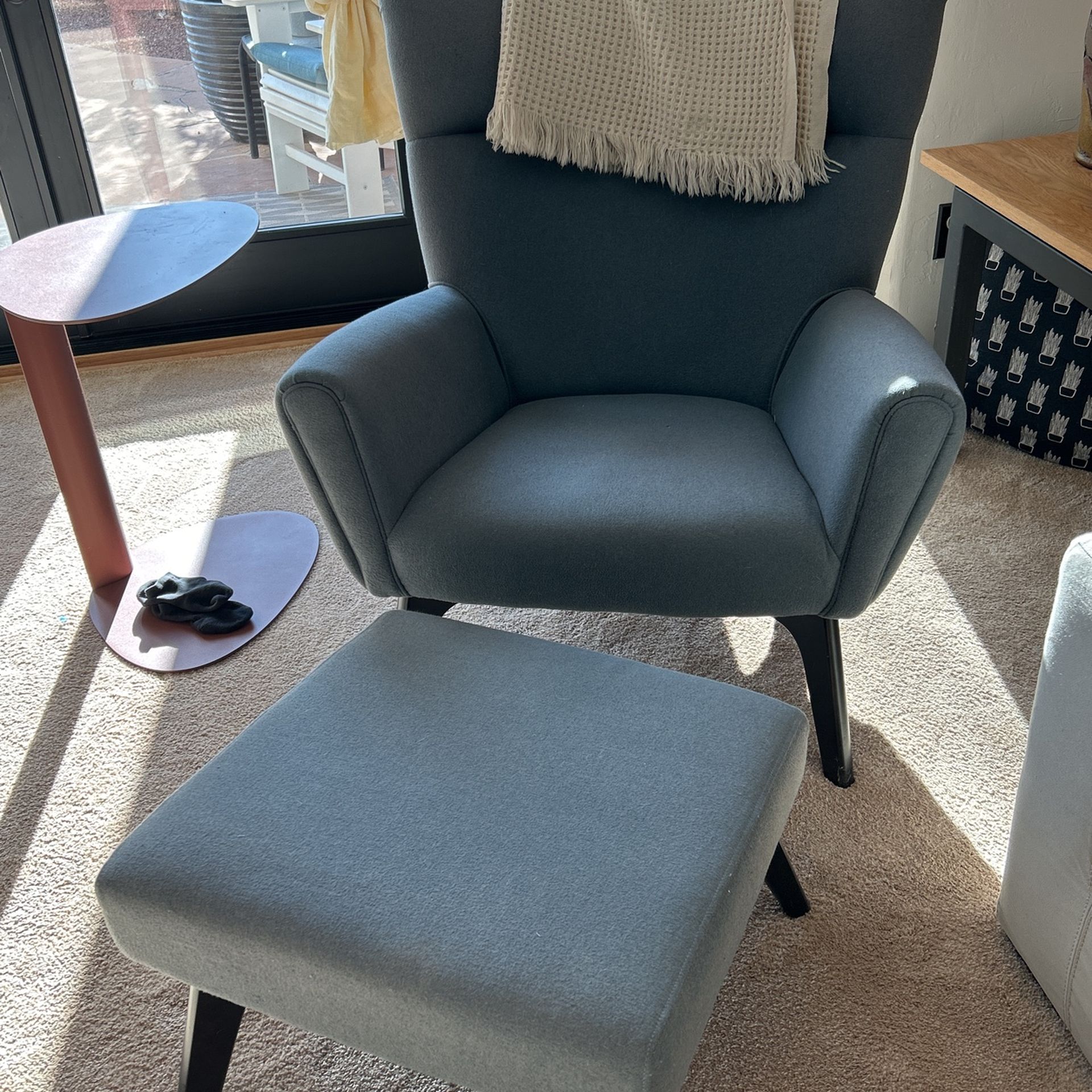 Blue Chair/ottoman - Price Reduced - $98.00