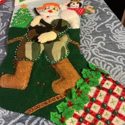 Handmade Christmas Stocking  Hunting 