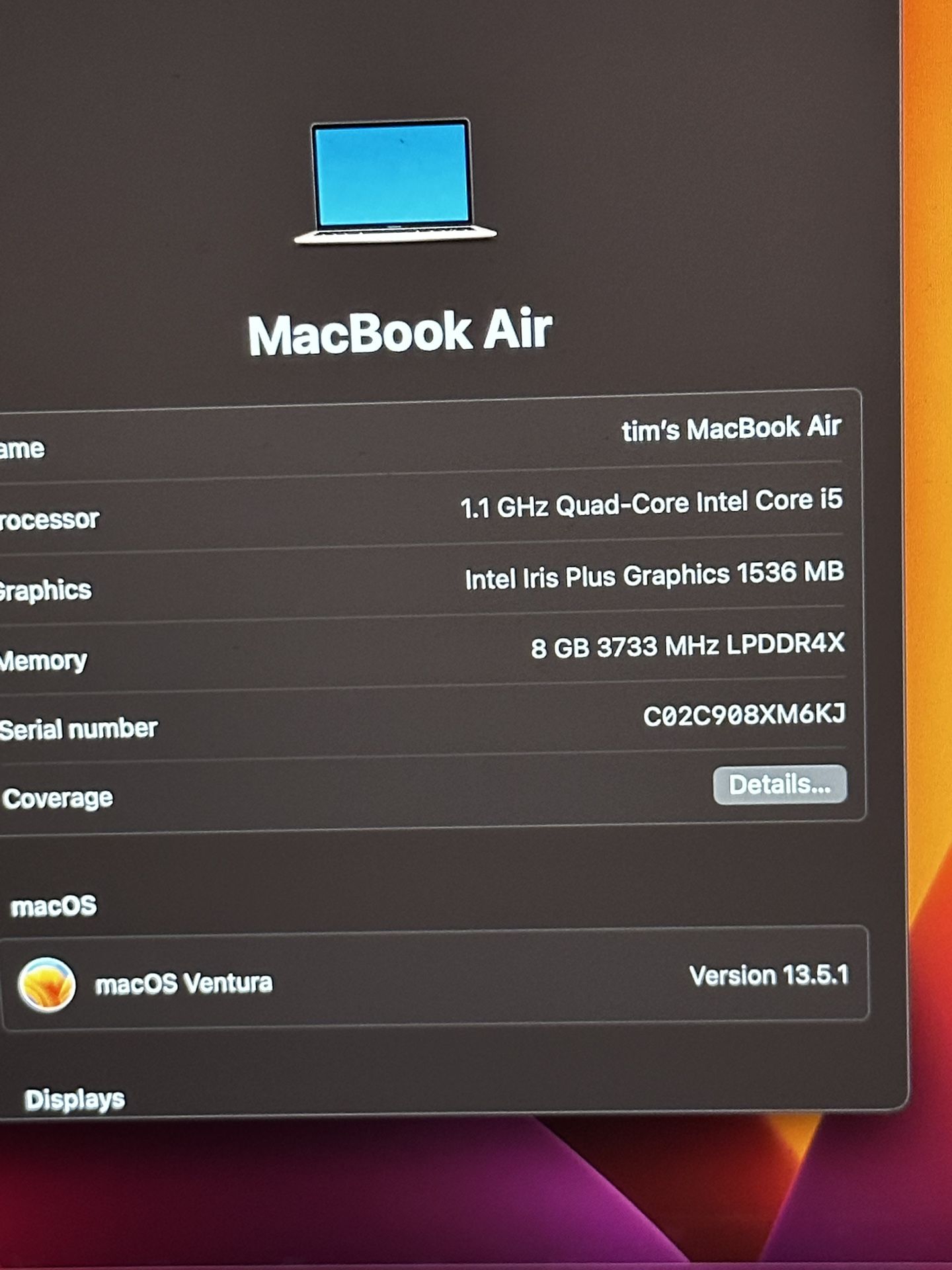 Gold MacBook Air Retina, 13-inch, 2019