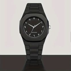 Black Quartz Wrist Watch| Arabic Numerals 
