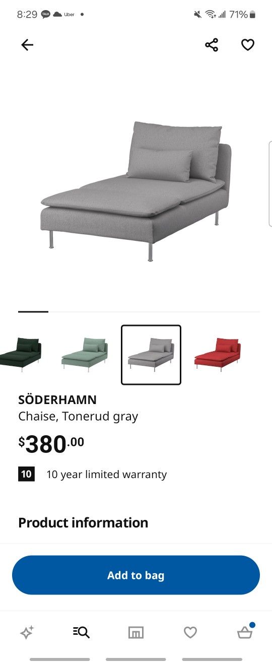 Ikea Soderhamn Chaise Sofa Frame($160)