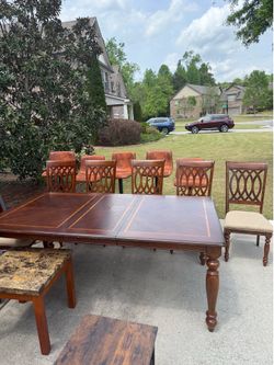 Dining Table Set with Leaf, Chairs