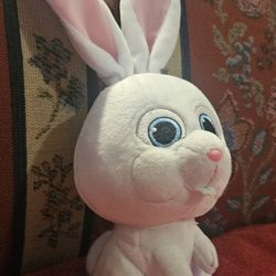EASTER  TY SECRET LIFE OF PETS "COTTONBALL"  THE  WHITE  BUNNY  RABBIT  PLUSH  ANIMAL TOY 6"INCHES PRE-OWNED