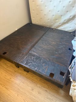 Solid Wood King Platform Bed Frame – Rustic Style