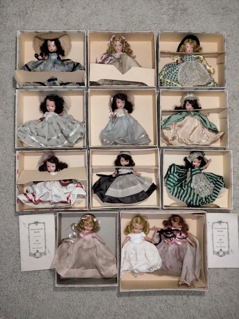 12 Vintage Nancy Ann Story Book Dolls With Original Boxes!
