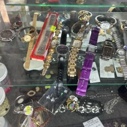 Costume Jewelry And Display Case