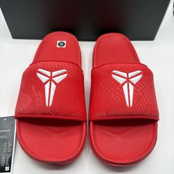 New Nike Kobe Off Court Slide Mamba University Red White Mens Size 9 New!