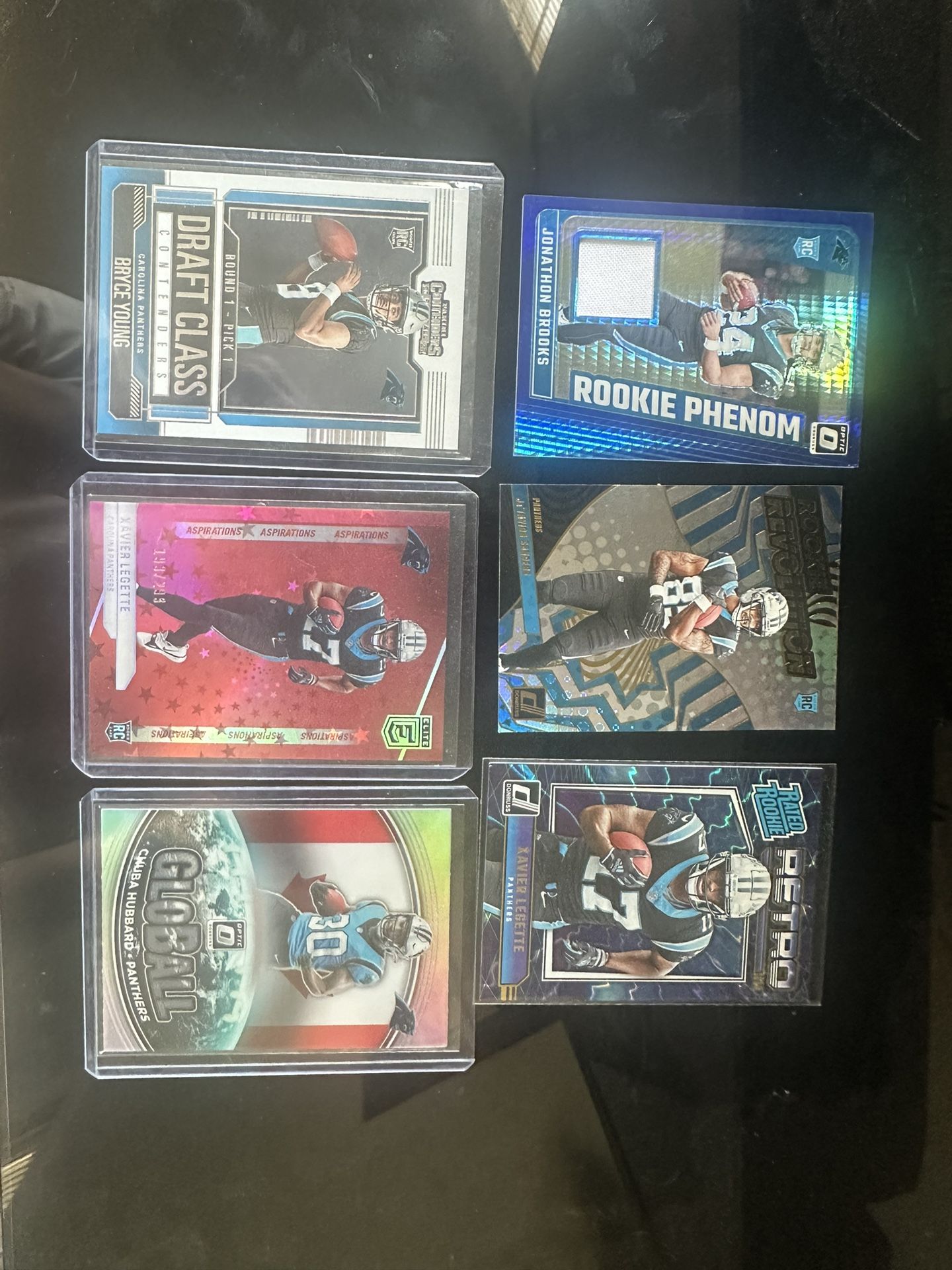Carolina Panthers 6 Card Football Lot