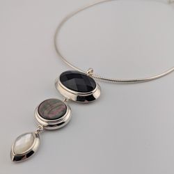 ✨ ELLE Sterling Silver Statement Necklace – 16" ✨