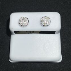S925 Circle Moissanite Stud Earrings 