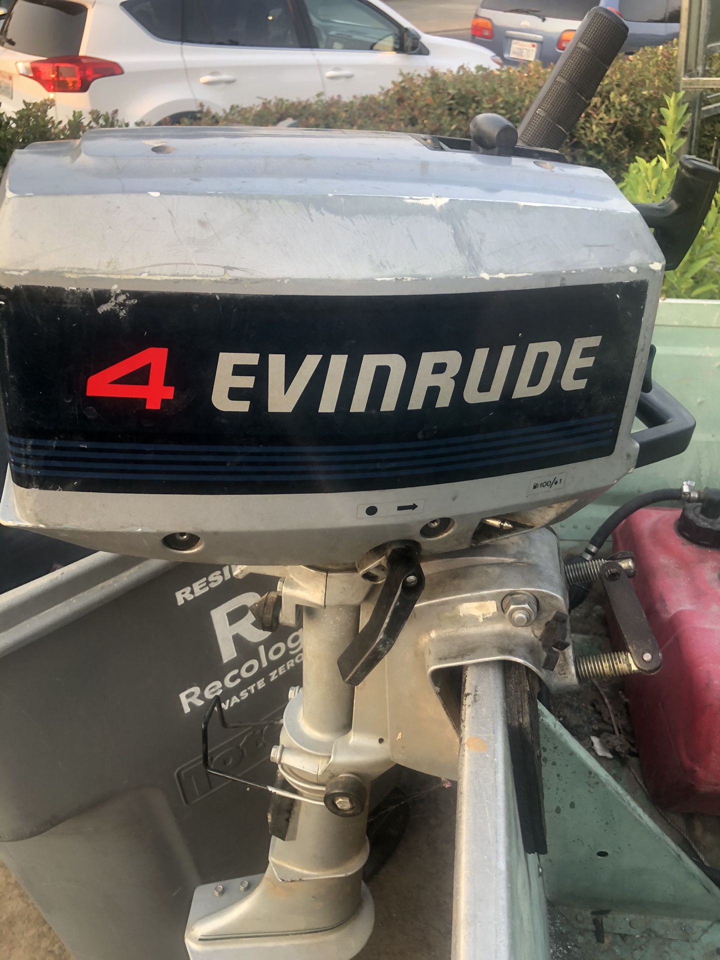 4HP Evinrude Outboard motor and 12 Ft Aluminum Boat with trailer.