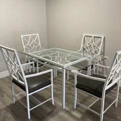 Glass Table With 4 Chairs 
