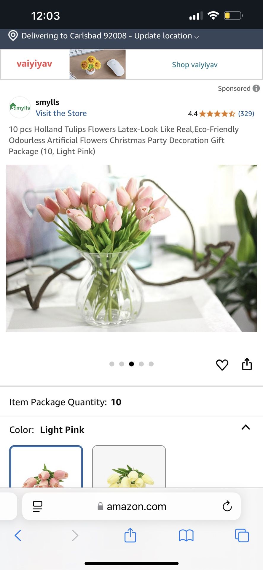10 pcs Holland Tulips Flowers Latex