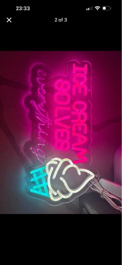 LED Ice Cream Solves Everything Neon Sign