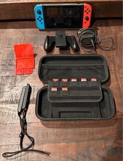 Nintendo Switch Bundle - 7 Games (Zelda, Mario Odyssey, NBA 2K24) + SD Card, Cases, Extras