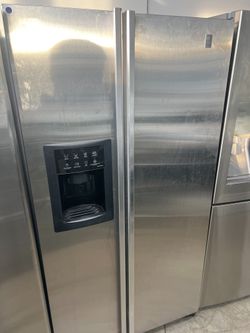 Ge stainless steel  side by side refrigerator ,counter depth  -free delivery