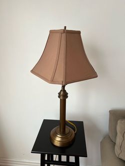 Brass Table Lamp with Fabric Shade