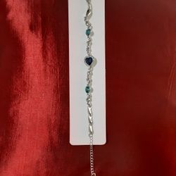 Ankle Bracelet(silver With Multi Color Stone)