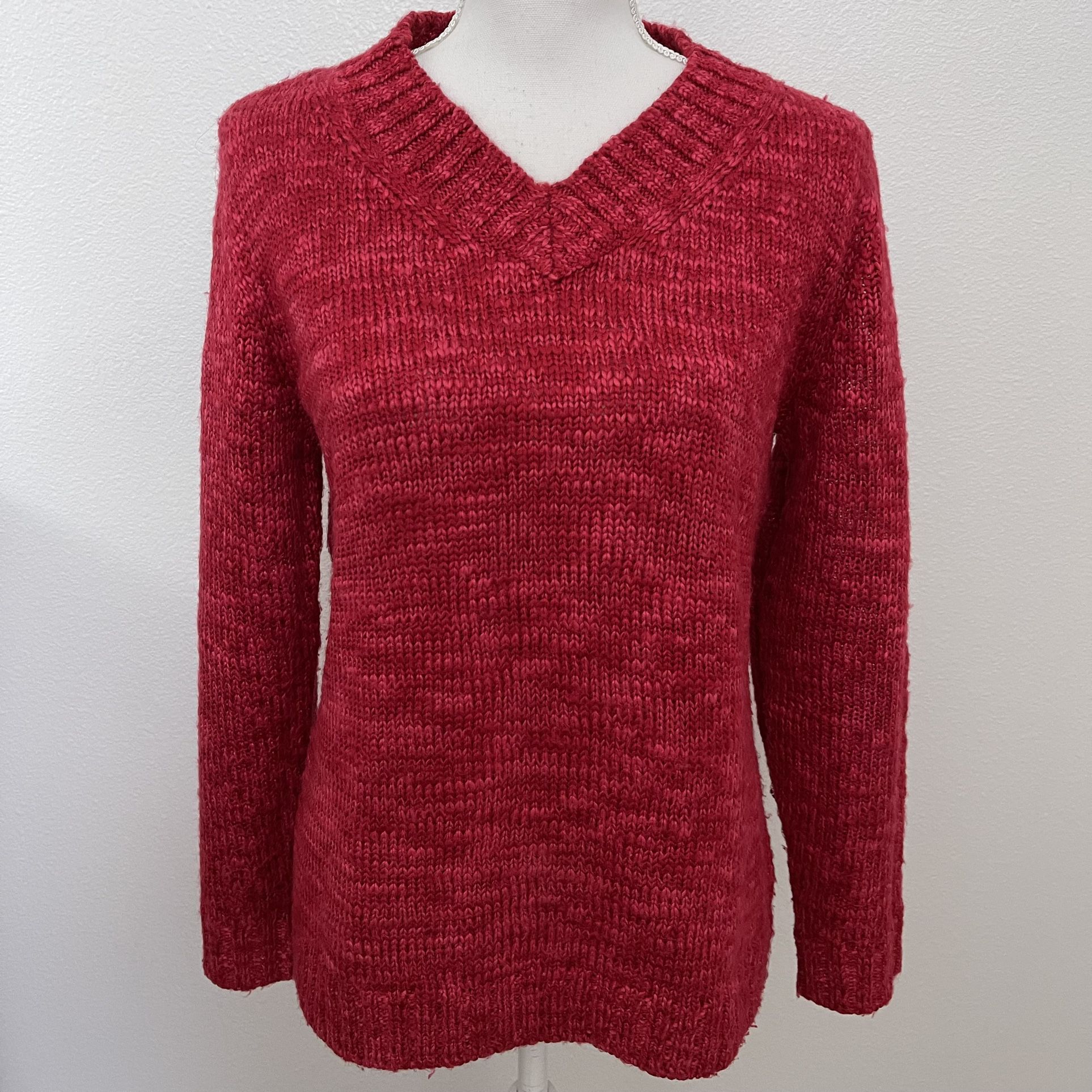JM Collection Red Knit Sweater, S