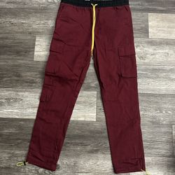 Men’s Y & G Cargo Pants Burgundy Large 