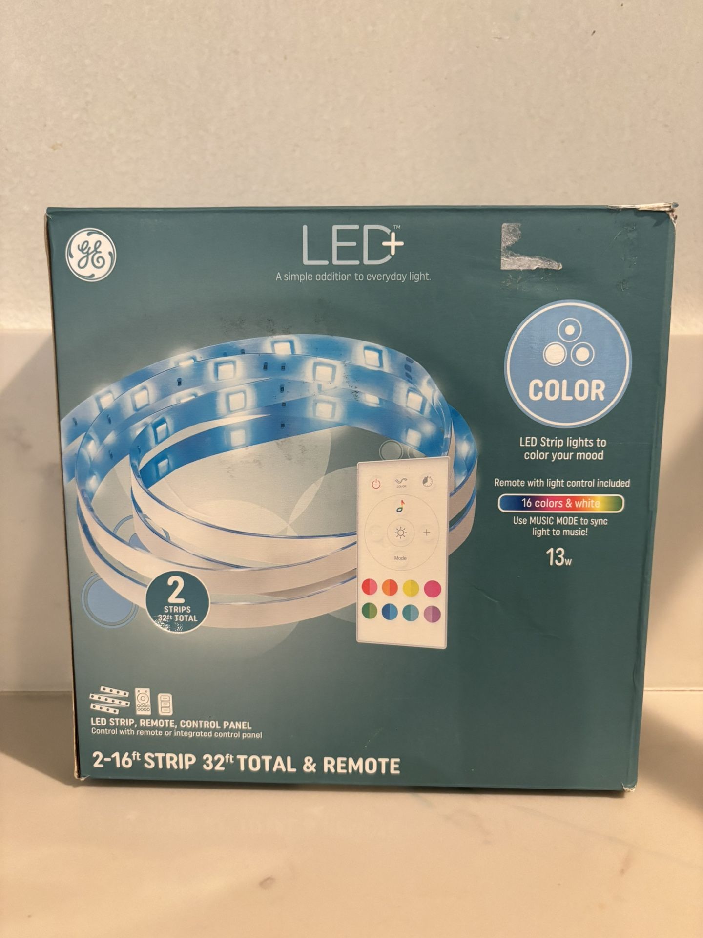 Ge Led+ Color Changing LED Light Strip with Remote