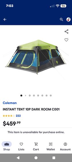 Coleman Instant Tent 10P Dark Room plus Convertible Kayak
